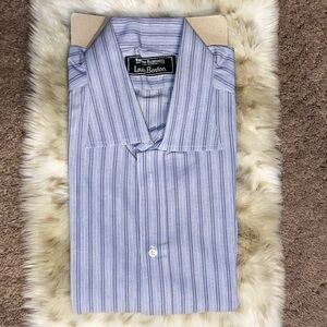 Men's Classic Blue Striped Dress Shirt